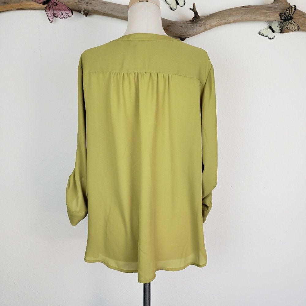Style & co green popover tunic with pleats - Picture 5 of 6